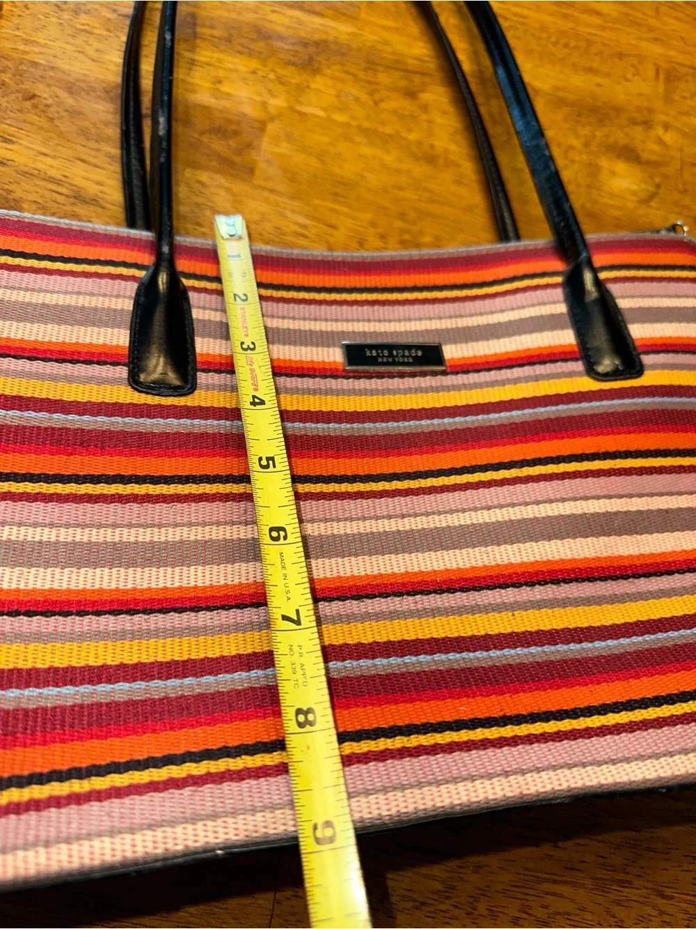 kate spade| Y2K | Striped Shoulder Bag in Pink, Red, Orange and Black